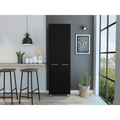 Tall Black Storage Cabinet with Five Shelves for Home Organization