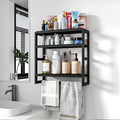 Adjustable 3-Tier Bathroom Shelf with Towel Bar – Space-Saving Organizer