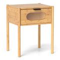 Tall Nightstand with Reeded Glass Drawer Detail