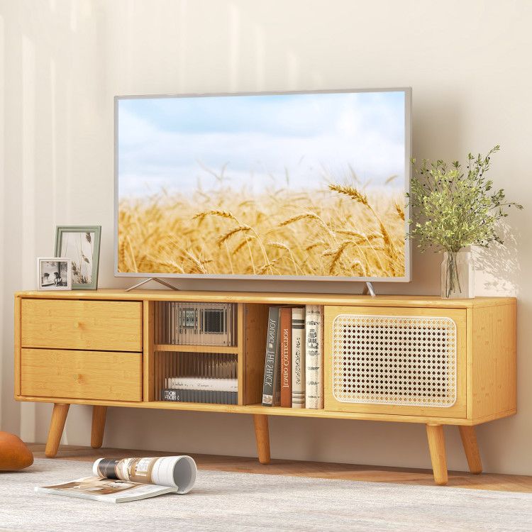 Spacious TV Stand with Drawers and Adjustable Shelving for Organized Entertainment