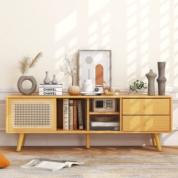 Spacious TV Stand with Drawers and Adjustable Shelving for Organized Entertainment