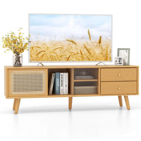 Spacious TV Stand with Drawers and Adjustable Shelving for Organized Entertainment