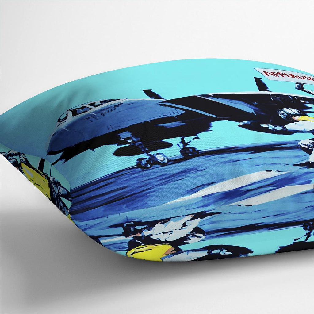 Banksy Aircraft Carrier Applause Accent Cushion