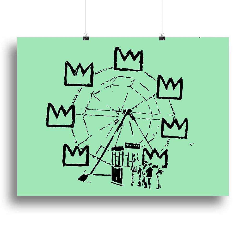 Banksy Basquiat Ferris Wheel Green Wall Art