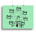 Banksy Basquiat Ferris Wheel Green Wall Art