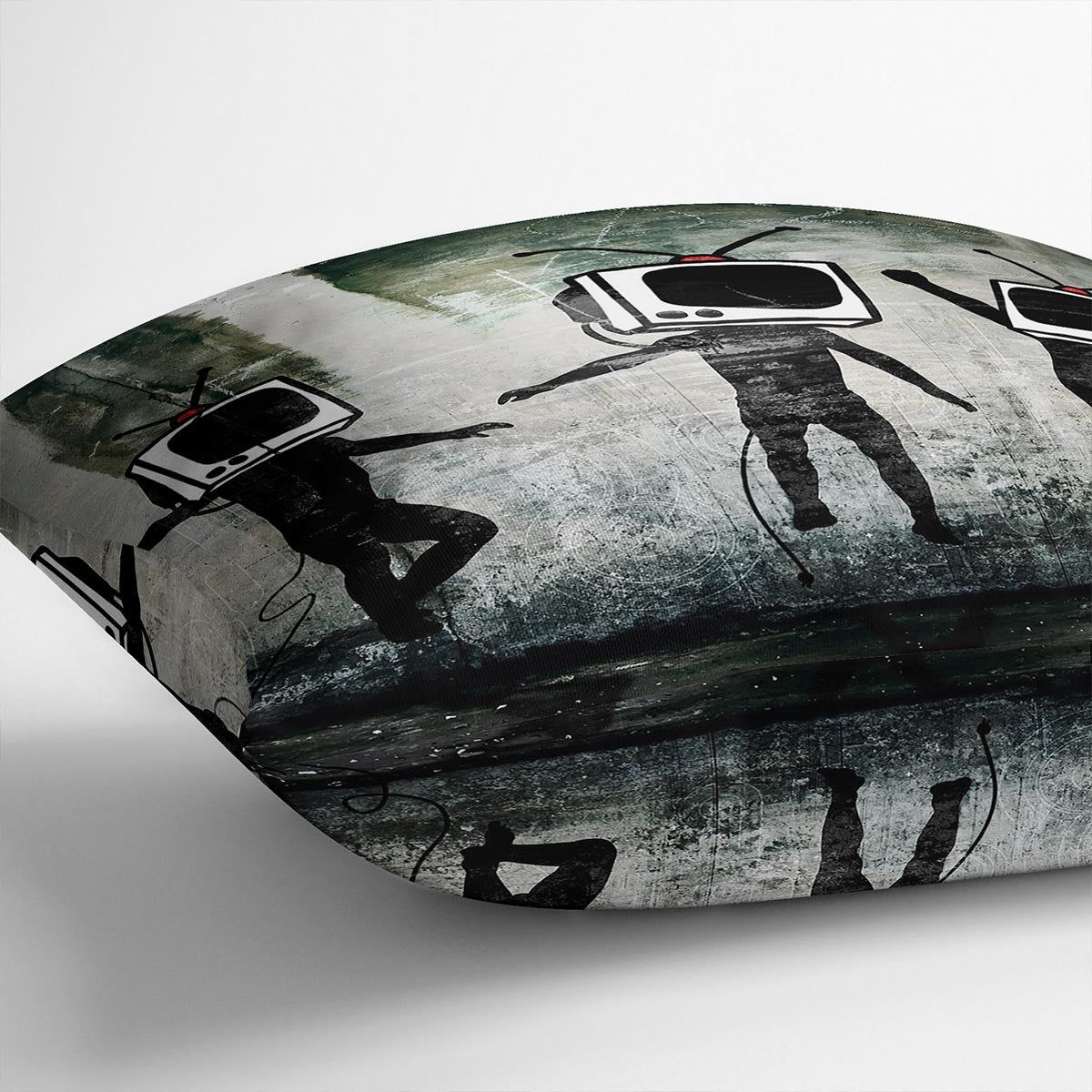 Banksy Dancing TV Heads Decorative Cushion