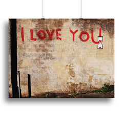 Banksy I Love You Canvas Print for Home or Office