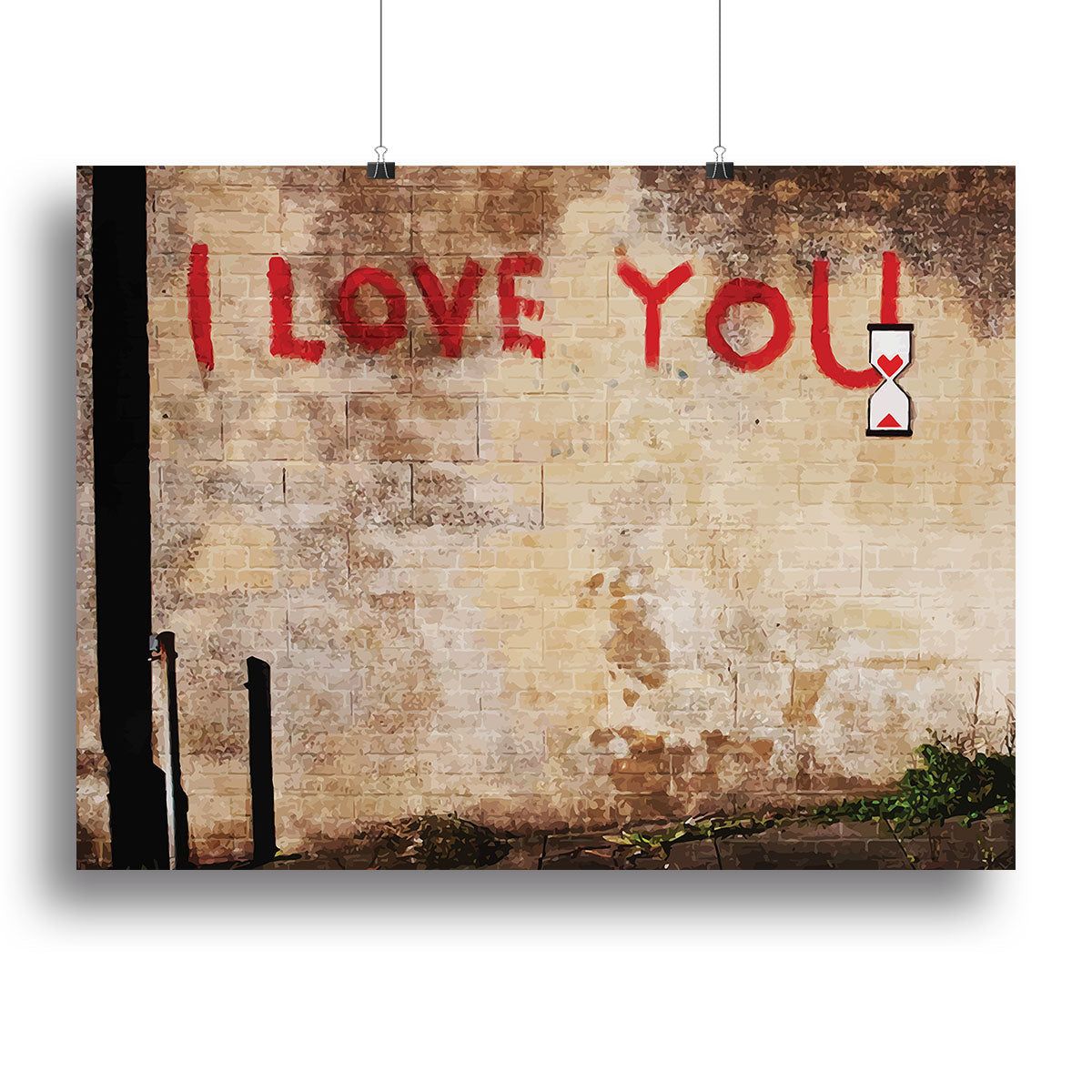 Banksy I Love You Canvas Print for Home or Office
