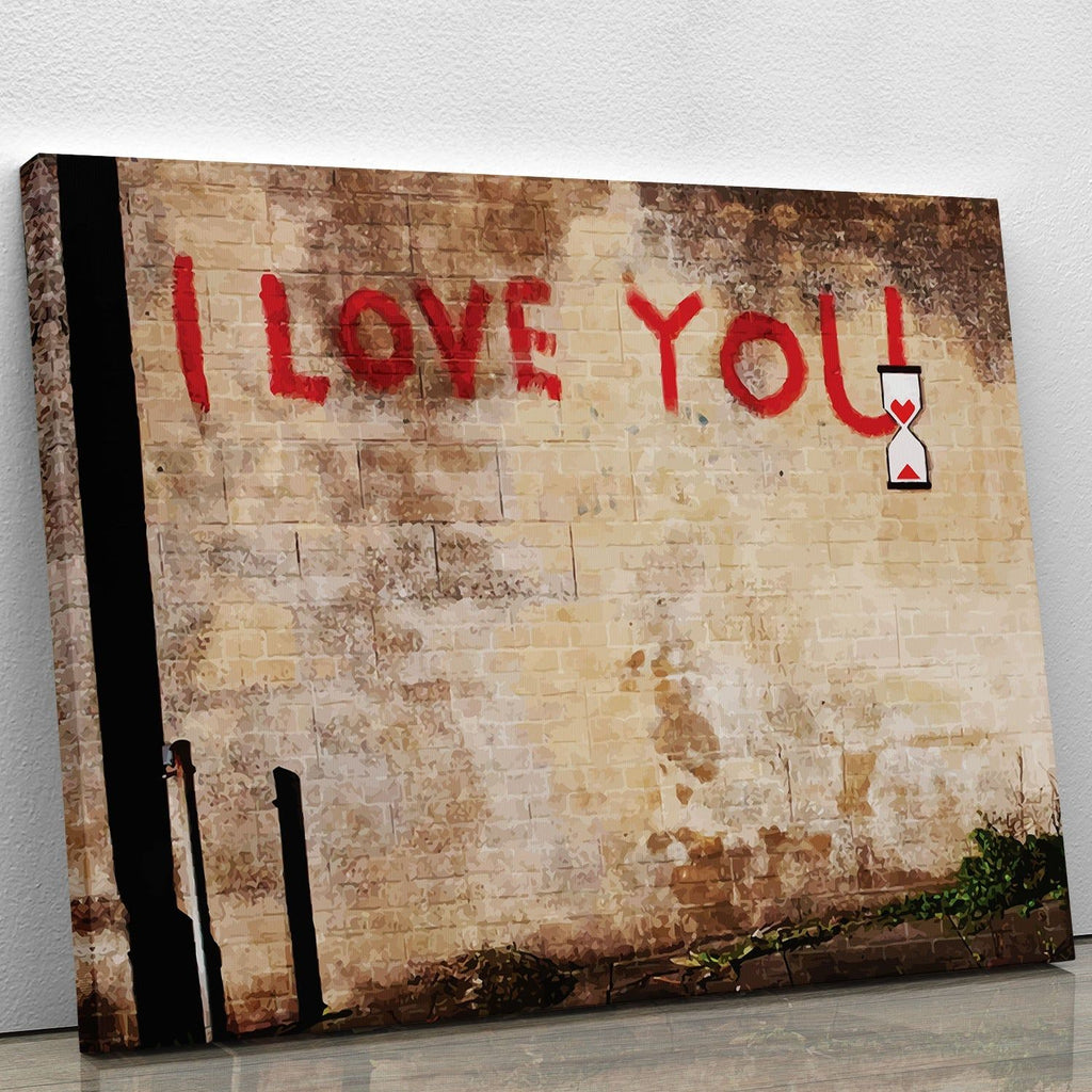 Banksy I Love You Canvas Print for Home or Office