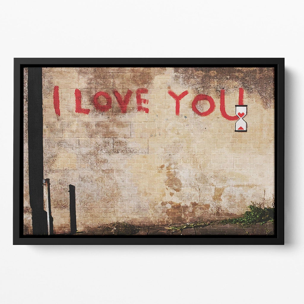 Banksy I Love You Floating Framed Canvas - Premium Wall Art