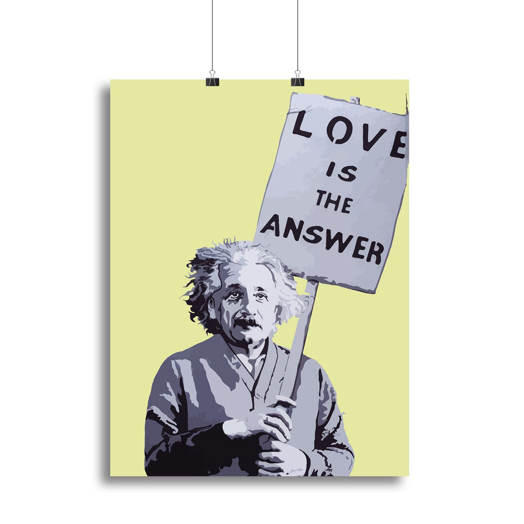 Banksy Love Is The Answer Yellow Canvas Print – Premium Wall Art