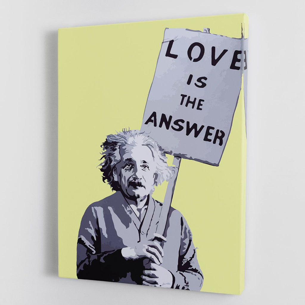 Banksy Love Is The Answer Yellow Canvas Print – Premium Wall Art