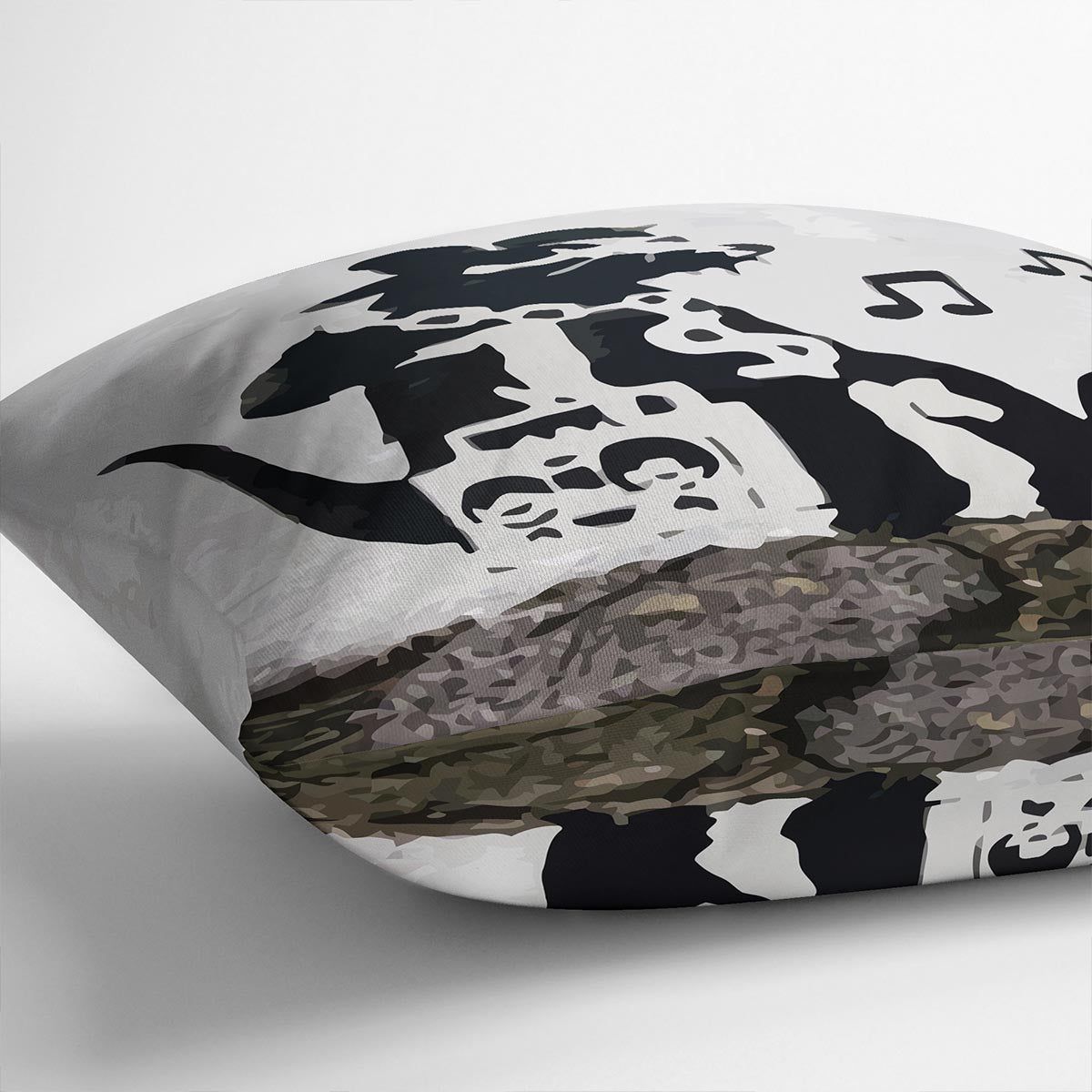 Banksy Music Rat Cushion with Graphic Urban Character
