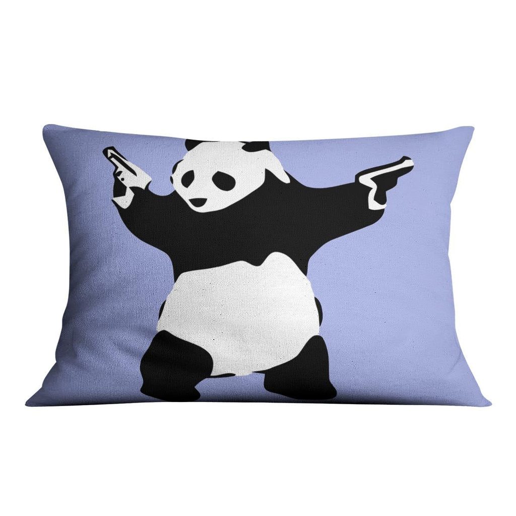 Banksy Panda Blue Decorative Cushion