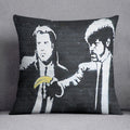 Banksy Pulp Fiction Banana Guns Cushion - everyday Home Decor with Metal Zipper - 20" X 20" / With Insert