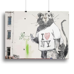 Banksy Rat I Love New York Premium Canvas Print