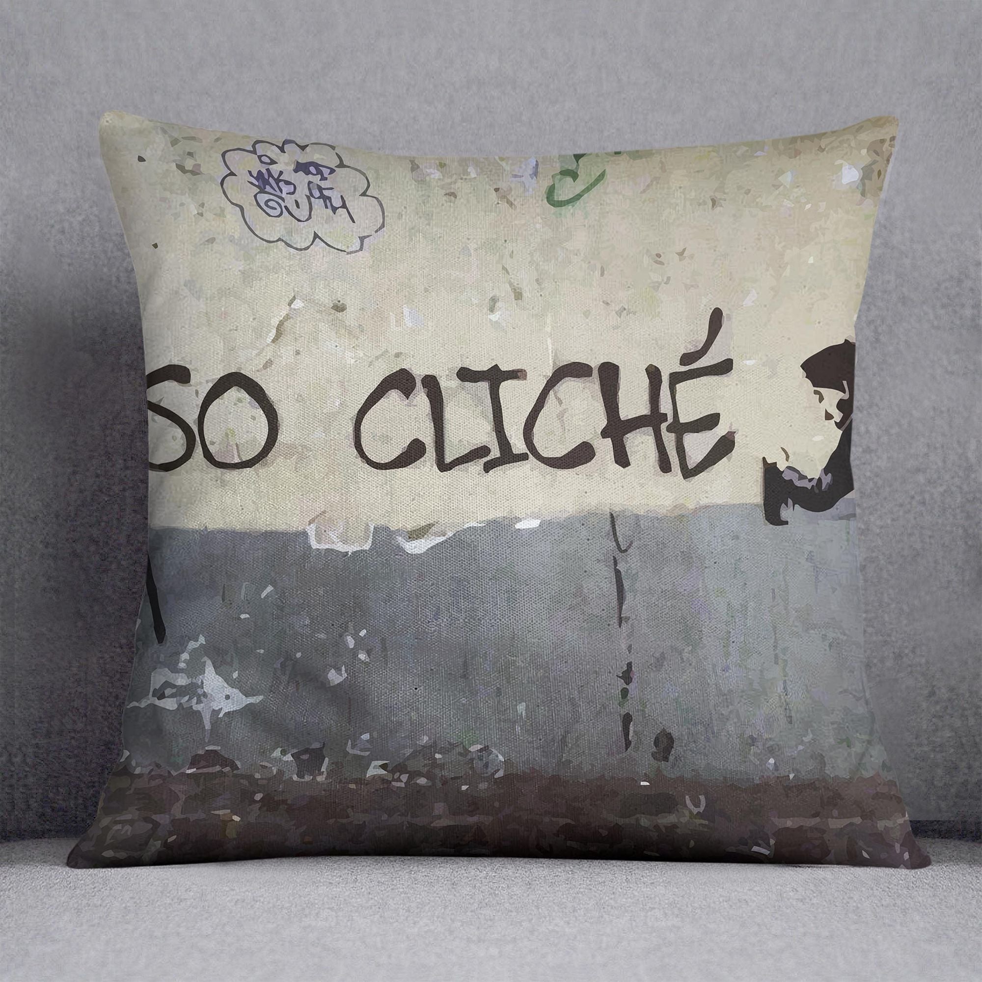 Banksy So Cliche Statement Cushion
