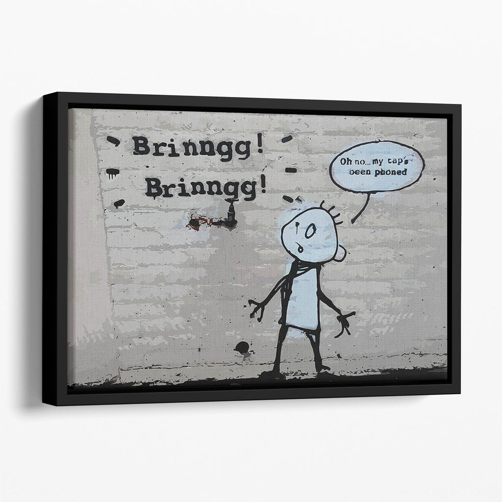 Banksy Tap Phoned Floating Framed Canvas