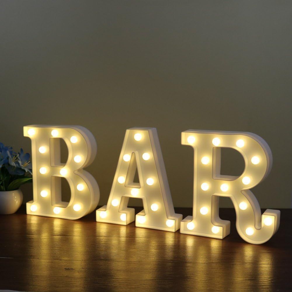 Battery-Operated Illuminated BAR Marquee Sign