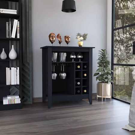 Castle Bar Cabinet with Wine and Glassware Storage