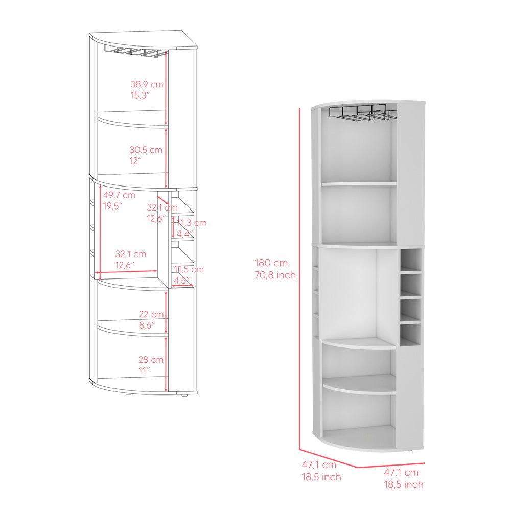 Jansen White Corner Bar Cabinet