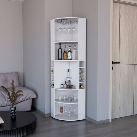 Jansen White Corner Bar Cabinet