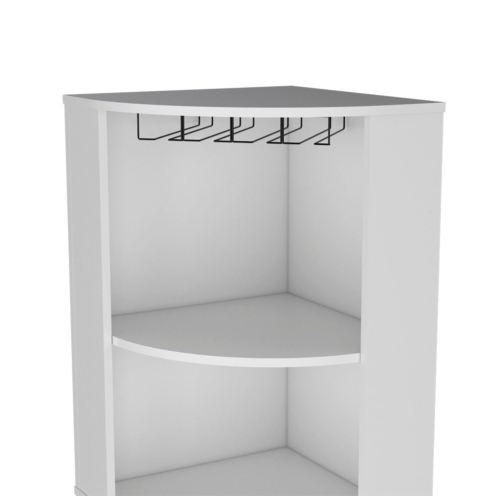 Jansen White Corner Bar Cabinet