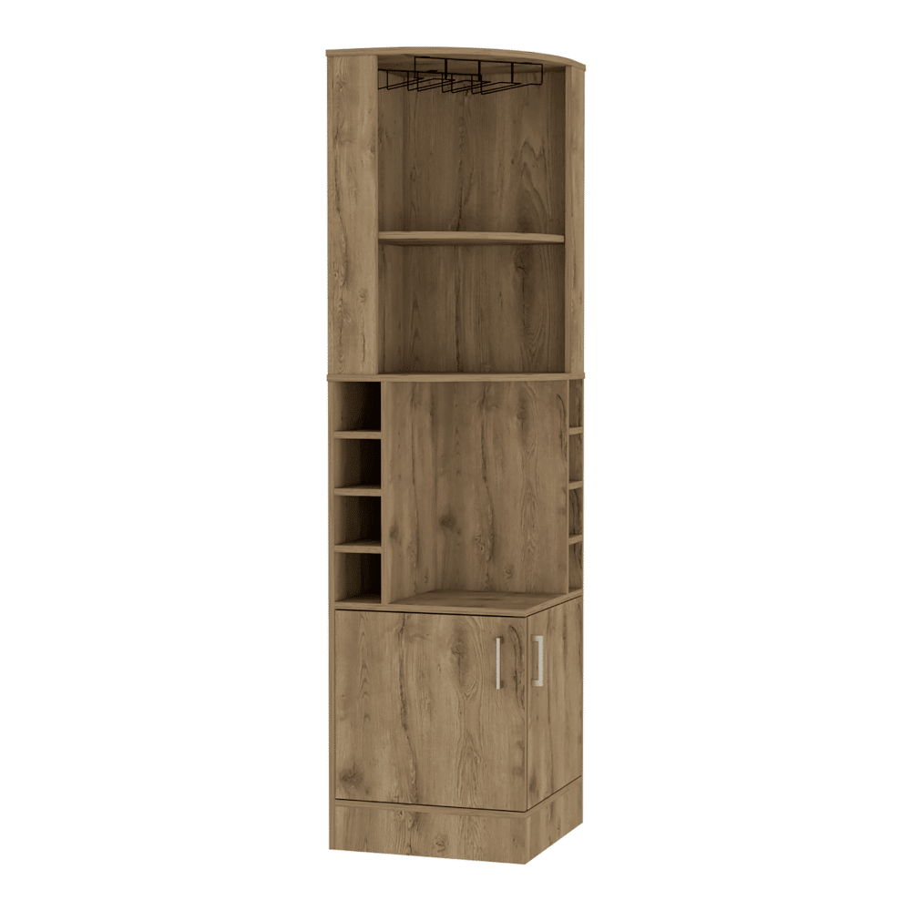 Papprika Bar Cabinet with Bottle Cubbies and Display Storage
