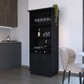 Sleek Bar Cabinet with Glassware Display and Concealed Storage