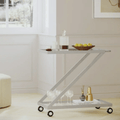 Modern Z-Frame Serving Bar Cart with Locking Casters