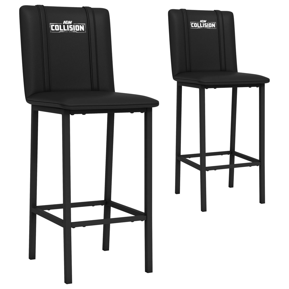 AEW Collision White Logo Bar Stool Pair