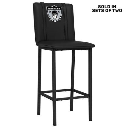 Las Vegas Raiders Classic Logo Bar Stools, Set of Two