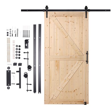 Paneled Sliding Barn Door and Hardware Kit