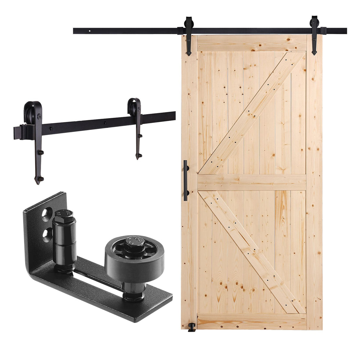 Paneled Sliding Barn Door and Hardware Kit