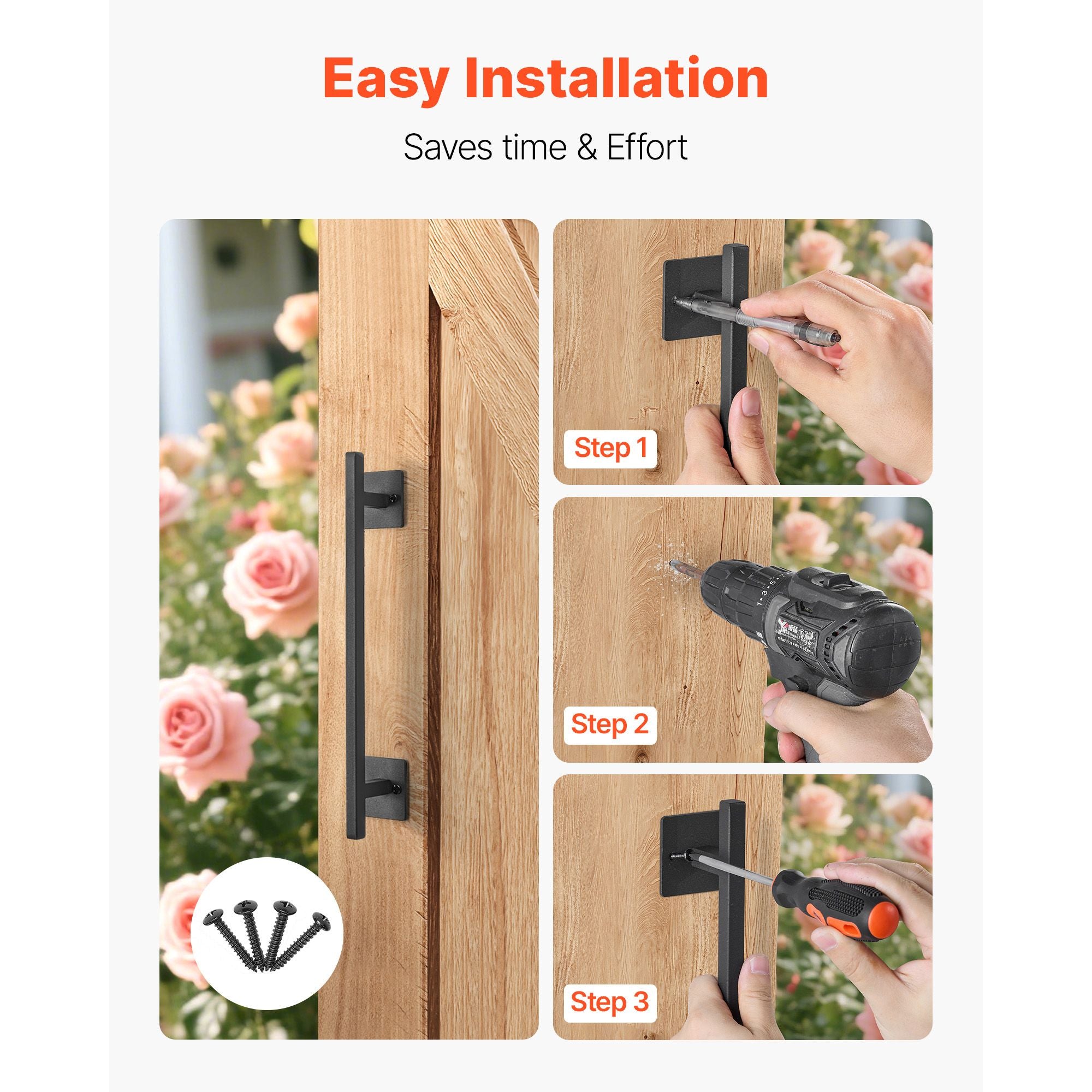 Rustic Black Barn Door and Gate Pull Handle