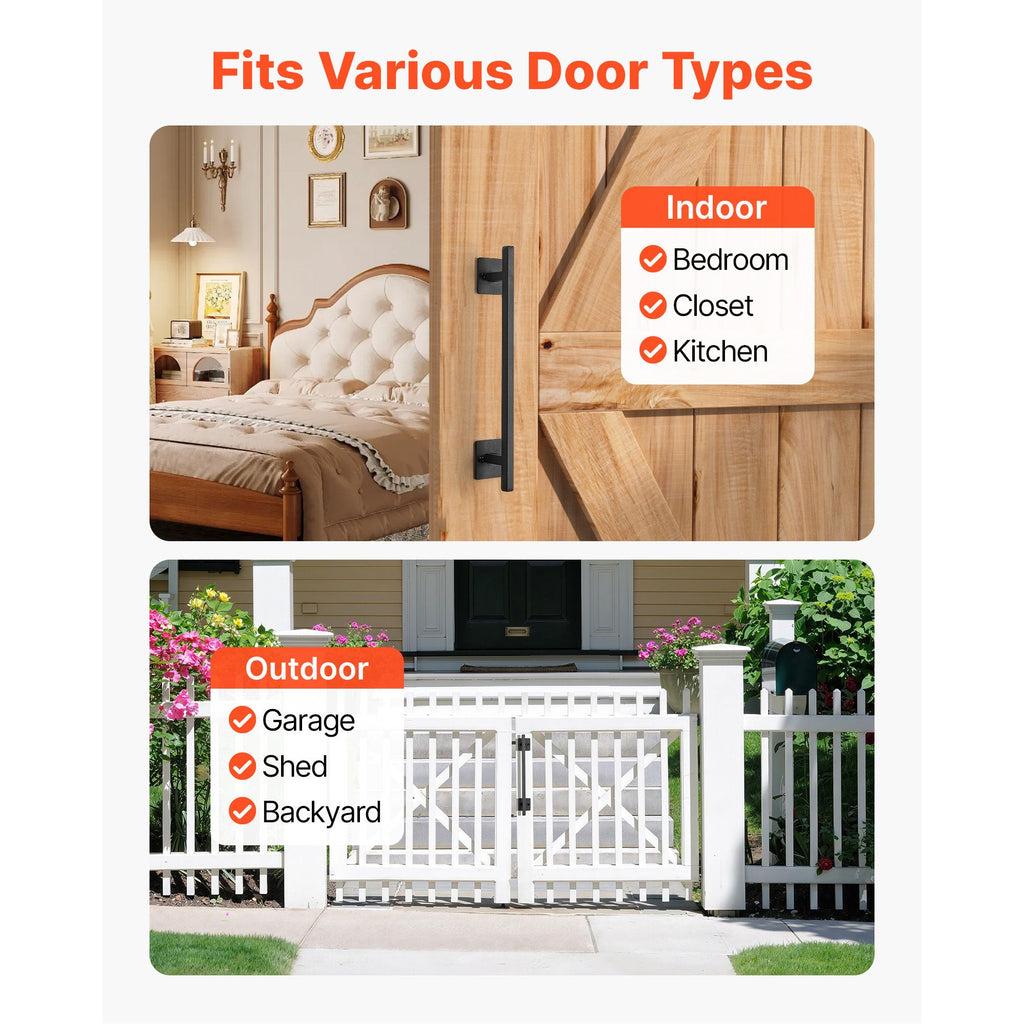 Rustic Black Barn Door and Gate Pull Handle