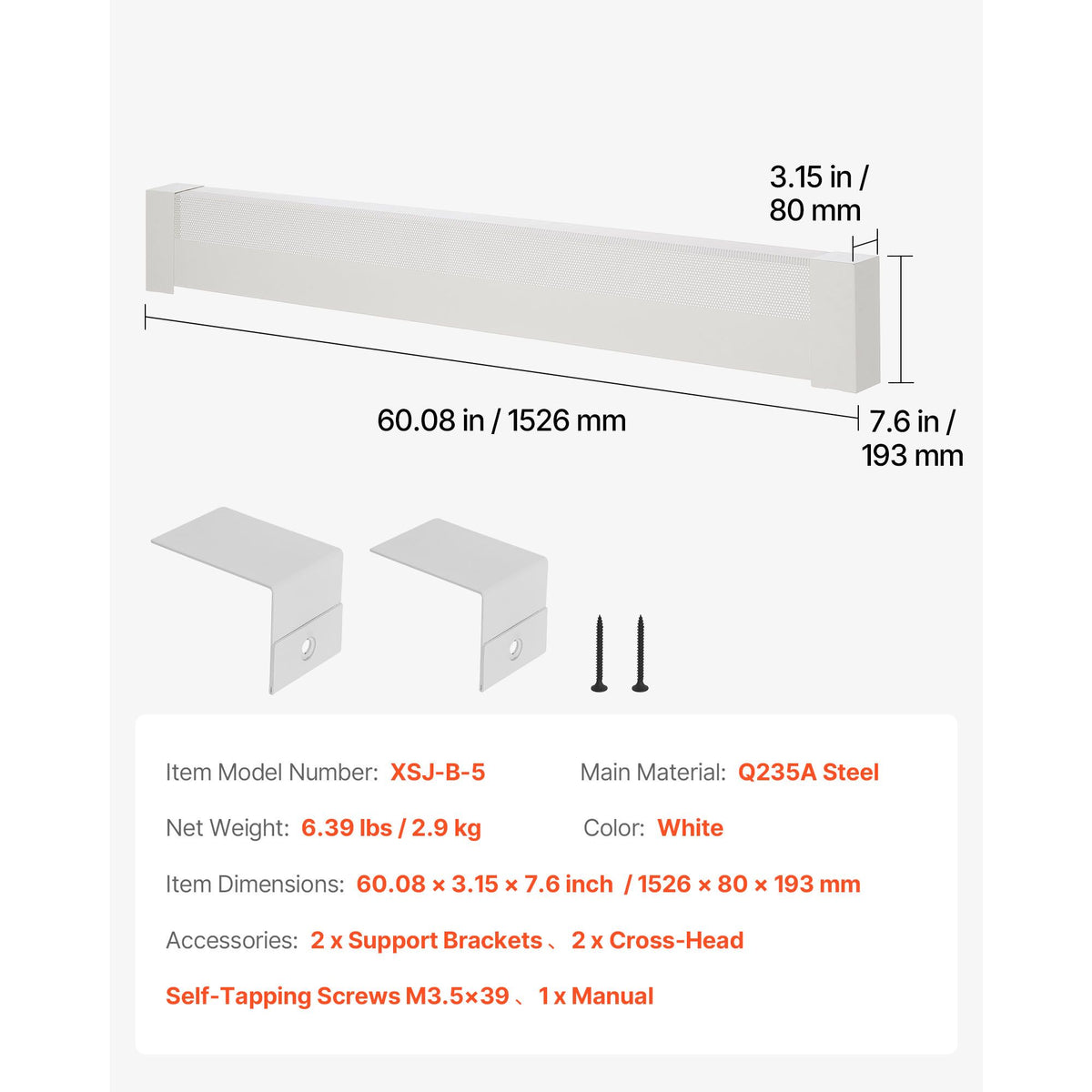 VEVOR Baseboard Heater Replacement Front Cover