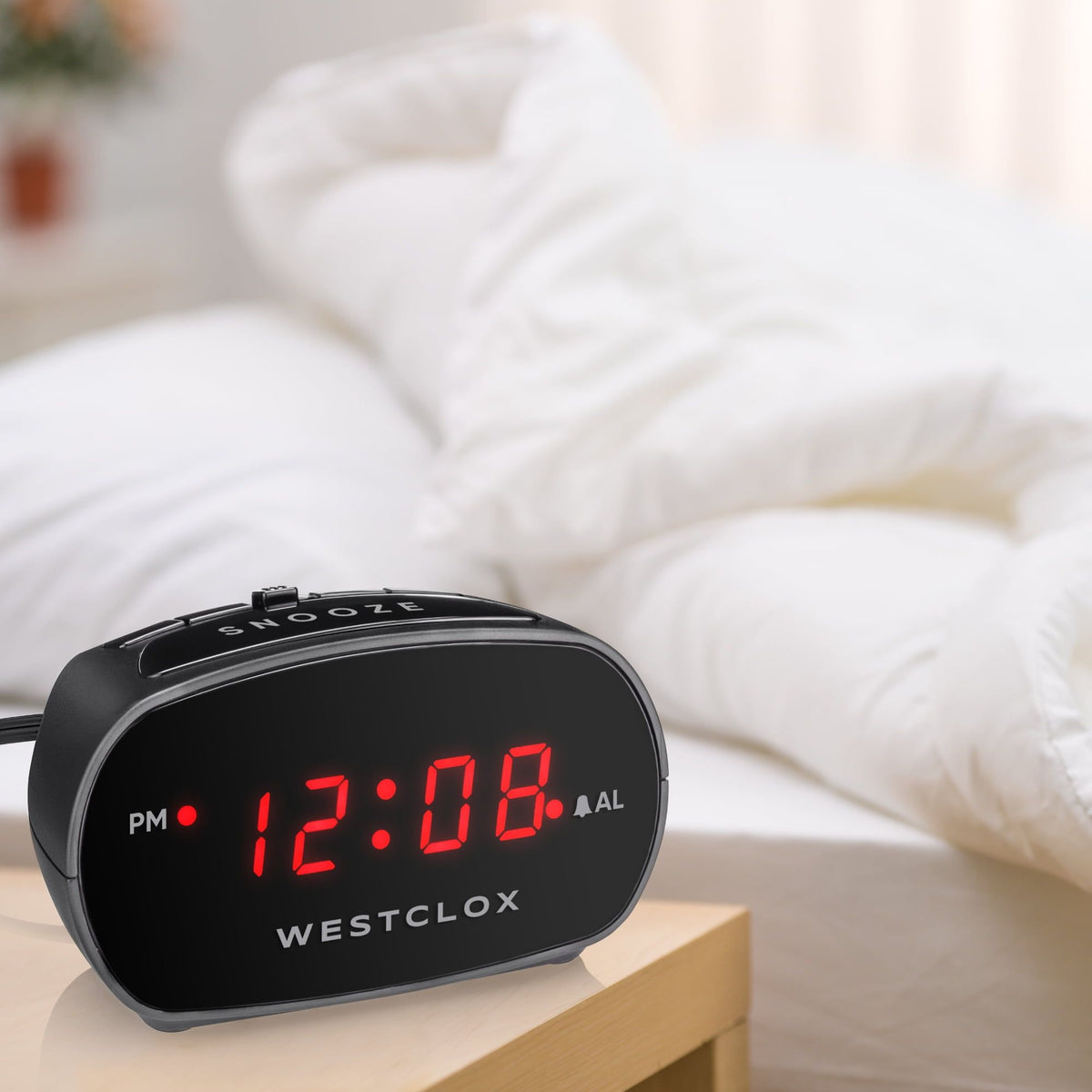 Digital LED Alarm Clock – Adjustable Volume & Snooze