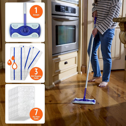 Basics Wet & Dry Sweeper Kit with Cloths