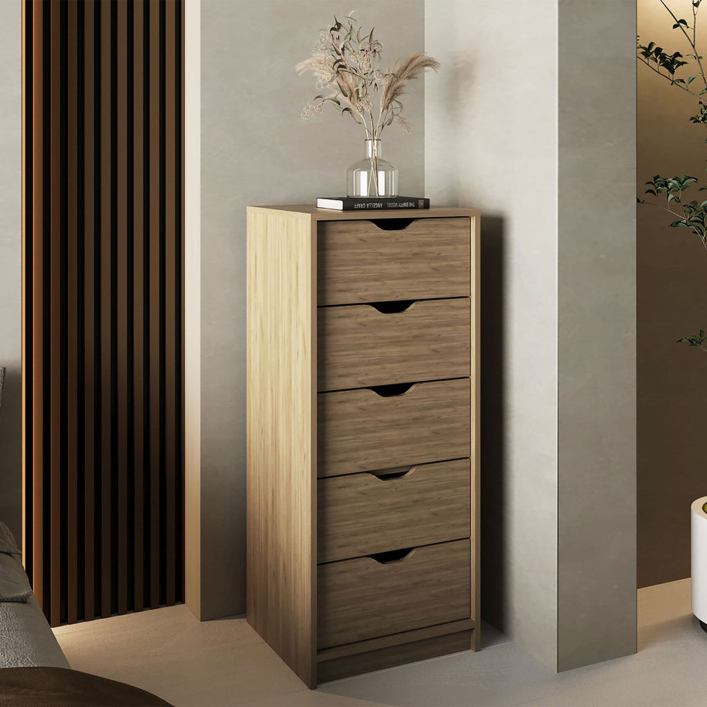 Basilea Tall Narrow Five-Drawer Dresser