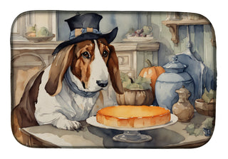 Basset Hound Fall Pumpkin Dish Drying Mat