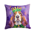 Basset Hound King of Mardi Gras Decorative Pillow