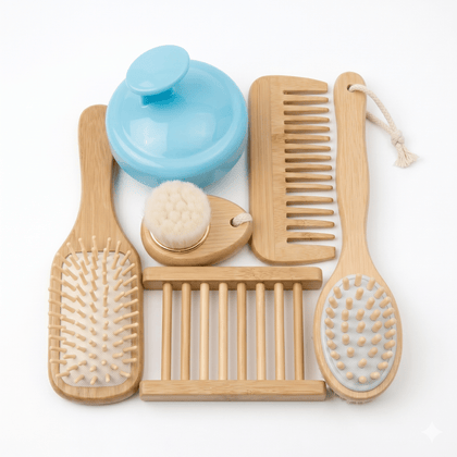 6-Piece everyday Bamboo Spa Gift Set for Home Self-Care