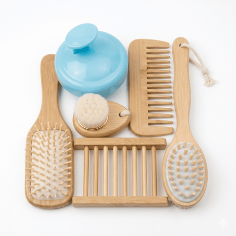 6-Piece everyday Bamboo Spa Gift Set for Home Self-Care