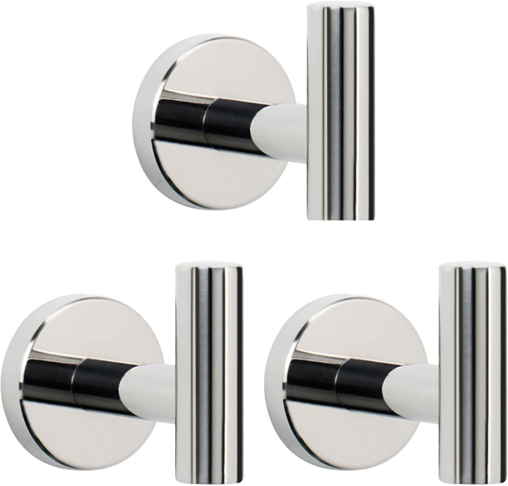 Chrome-Finish Wall-Mounted Towel and Robe Hooks