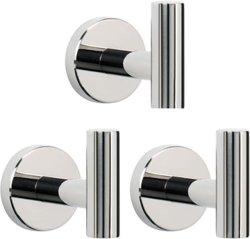 Chrome-Finish Wall-Mounted Towel and Robe Hooks