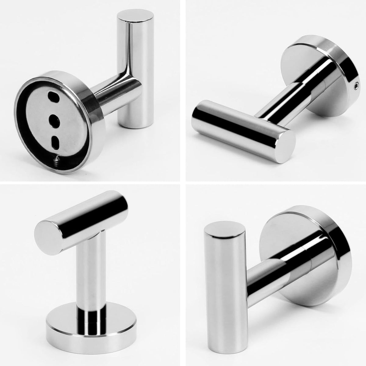 Chrome-Finish Wall-Mounted Towel and Robe Hooks
