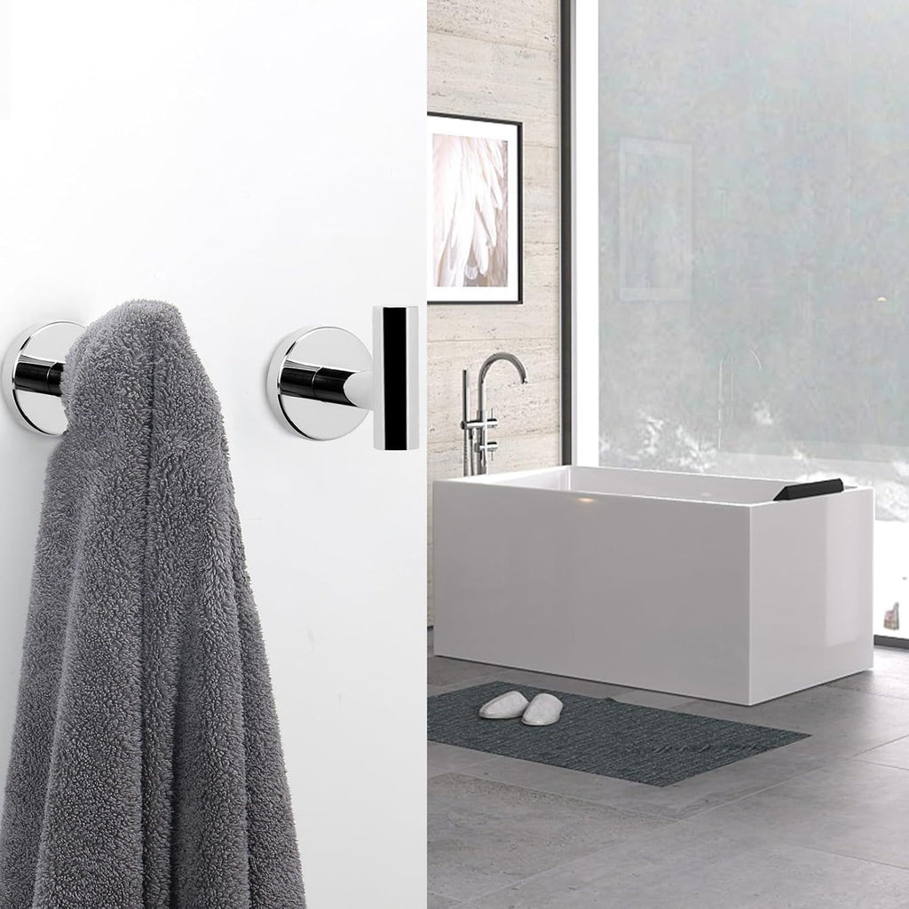 Chrome-Finish Wall-Mounted Towel and Robe Hooks