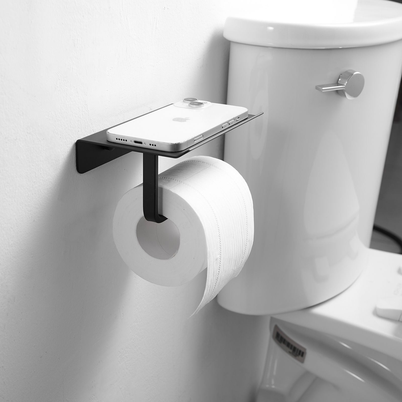 Brushed Nickel Toilet Paper Holder with Shelf – Wall Mount Stainless Steel
