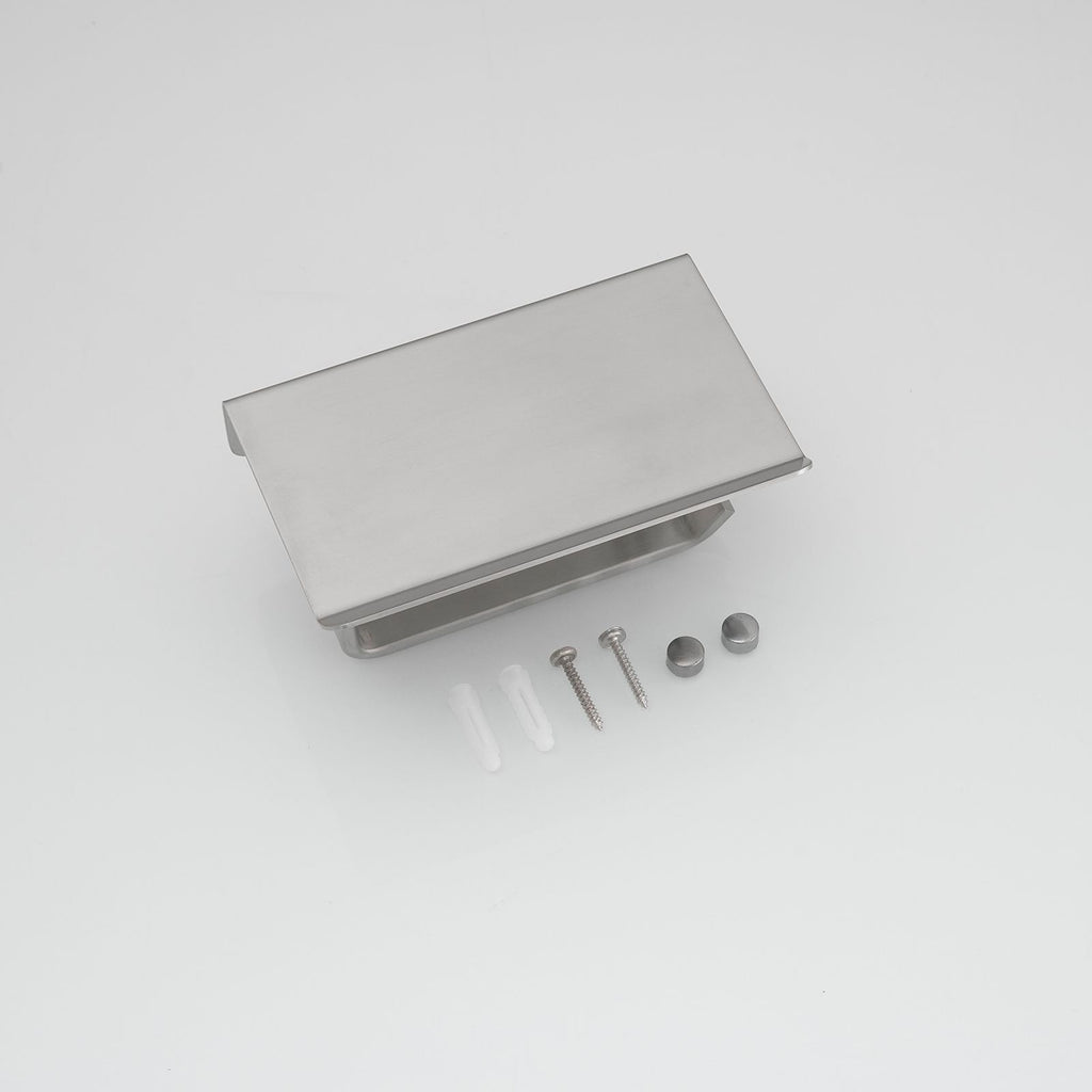 Brushed Nickel Toilet Paper Holder with Shelf – Wall Mount Stainless Steel